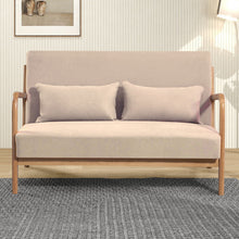 Load image into Gallery viewer, Leisure Chair With Solid Wood Armrest And Feet, Mid-Century Modern Accent Sofa, 2 Seat
