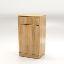 Load image into Gallery viewer, Tilt Out Trash Can Cabinet With Wave Textured Drawer &amp; Pull Out Bin
