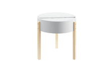 Load image into Gallery viewer, Manufactured Wood And Solid Wood Round End Table - Natural Brown And White
