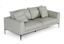 Load image into Gallery viewer, Contemporary Leather Sofa - Light Gray
