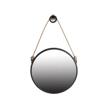 Load image into Gallery viewer, 30" Fame Round Wall Hanging Accent Mirror With Rope - Black
