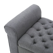 Load image into Gallery viewer, Hayes - Contemporary Armed Storage Bench With Rolled Arms And Button Tufting
