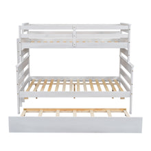 Load image into Gallery viewer, Wood Twin over Full Bunk Bed with Twin Size Trundle, White
