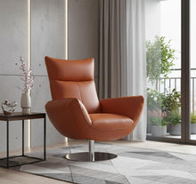 Load image into Gallery viewer, Contemporary Leather Lounge Chair - Orange
