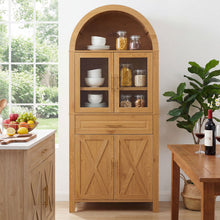 Load image into Gallery viewer, Arched Kitchen Pantry Cabinet With Adjustable Shelves And Barn Door Design
