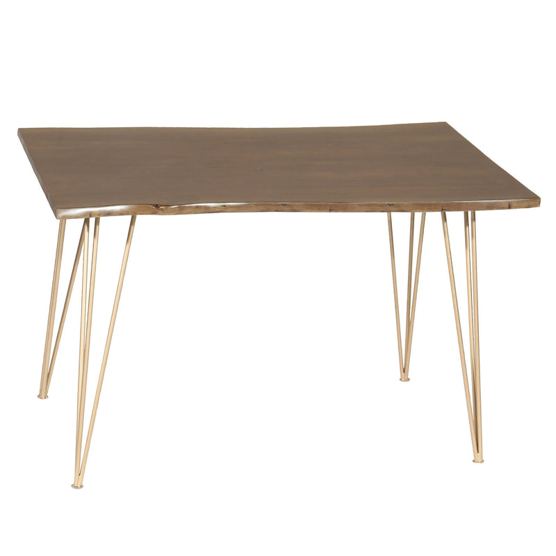 48" Solid Wood And Iron Dining Room Table - Brown