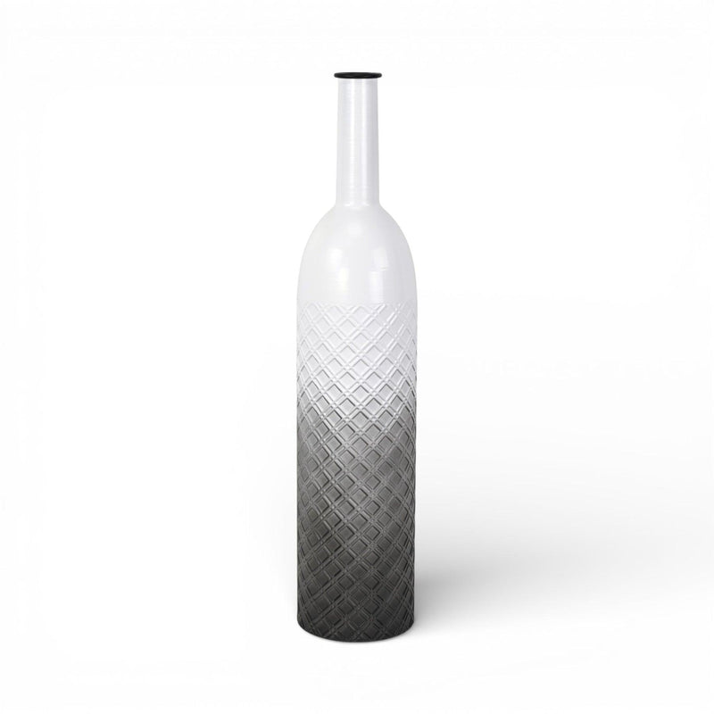 Ombre Cylinder Floor Vase (743363) - White / Gray