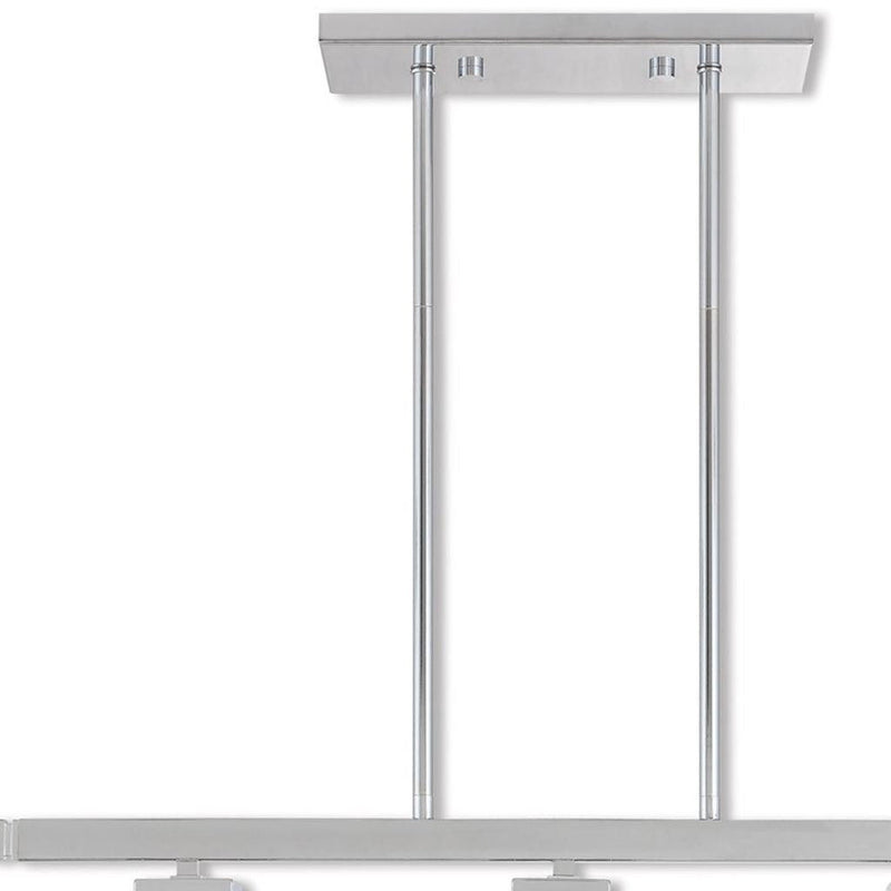 10" Three Light Dimmable Chandelier With Shades - Silver