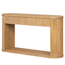 Load image into Gallery viewer, Oval Fluted Console Table With 2 Drawers And Bottom Shelf
