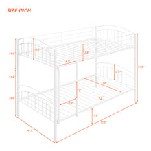 Load image into Gallery viewer, Twin Over Twin Metal Bunk Bed,Divided into Two Beds(White){OLD SKU:MF280424AAK}
