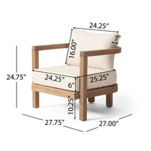 Load image into Gallery viewer, Outdoor Acacia Wood Patio Club Chair, Waterproof Thick Cushion, Deep Seating
