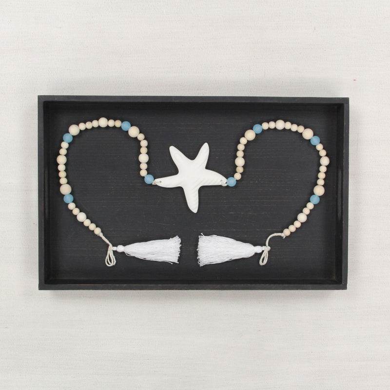 Starfish Seashells Hand Painted Tabletop Sculpture - Brown