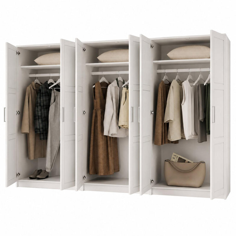 Solid Wood Six Door Combo Dresser (765123) - White