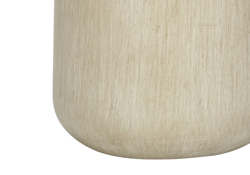Concrete Urn Table Lamp With Ivory Drum Shade - Beige