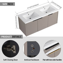 Load image into Gallery viewer, Contemporary Wall Mounted Bathroom Vanity With Resin Double Sink
