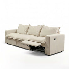 Load image into Gallery viewer, Plush Pillow Top Reclining Sofa, 3 Seat - Cream Beige
