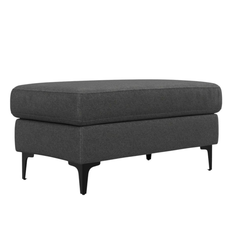 36" Fabric Ottoman - Gray / Black