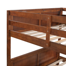 Load image into Gallery viewer, Full Over Full Bunk Bed with Twin Size Trundle, Walnut (old sku: LP000250AAL)
