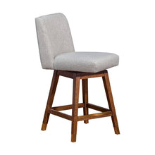 Load image into Gallery viewer, Solid Wood Swivel Counter Height Bar Chair - Taupe And Brown
