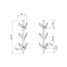 Load image into Gallery viewer, Vertical Eight Hook Coat Rack Wall Mount
