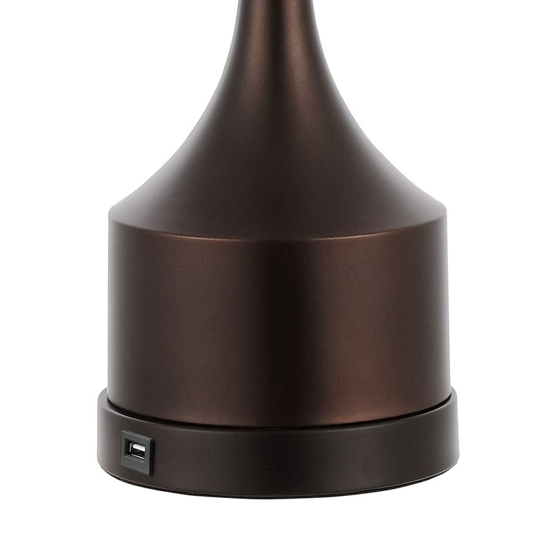 Novelty USB Table Lamps With Empire Shades (Set of 2) - Antiqued Bronze