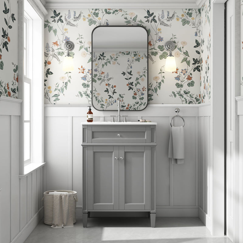 Bathroom Vanity With 2 Doors And Tip Out Drawer, Soft Closing Hinges