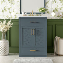 Load image into Gallery viewer, Modern Bathroom Vanity With Integrated Ceramic Sink, 2 Door Cabinet With Tip-Out Drawer

