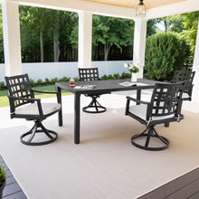 Load image into Gallery viewer, Modern Classic Outdoor Patio Dining Set, Rectangular Table &amp; Dining Chairs, Rust Free, Weather Resistant
