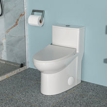 Load image into Gallery viewer, Modern 1 Piece Toilet With Dual Flush And Soft Closing Seat - White
