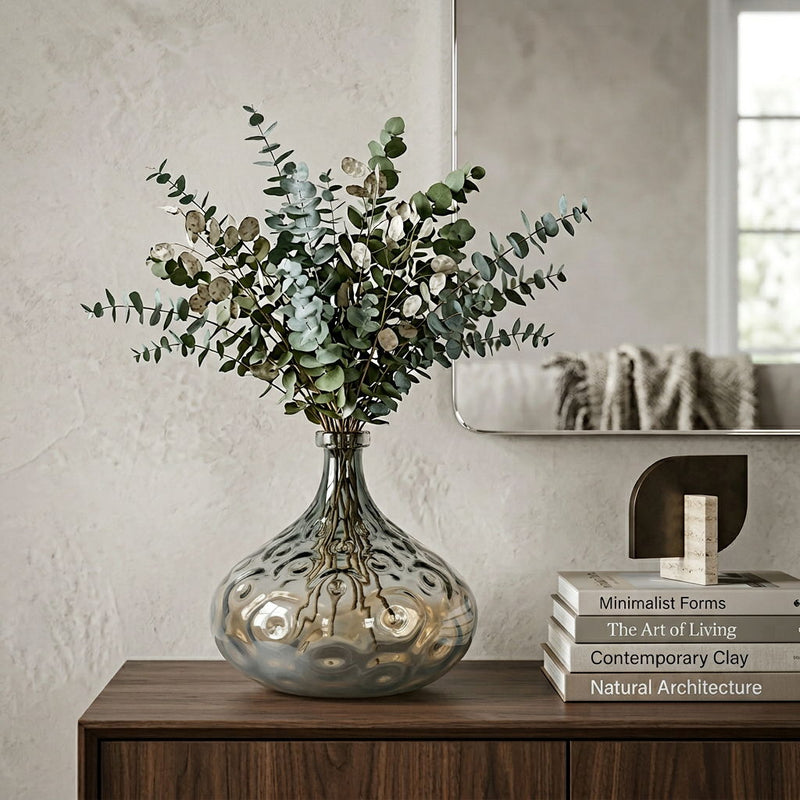 Hammered Table Vase - Light Blue