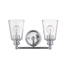 Load image into Gallery viewer, Two Light Glass Shade Wall Sconce - Silver
