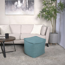 Load image into Gallery viewer, Hansolo - Yarn Square Pouf Ottoman Or Floor Cushion - Teal
