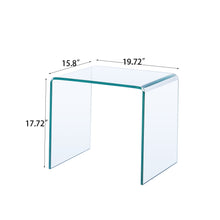 Load image into Gallery viewer, Tempered Bent Glass Sidetable, Transparent End Table, Sofa Table, Premium Glass, Multi Purpose Design - Transparent
