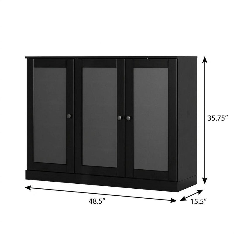 Solid Woodshoe Storage Cabinet (756034) - Black