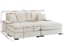 Load image into Gallery viewer, 4 Seater Oversized Sectional Sofa With 2 Ottoman And 2 Pillows
