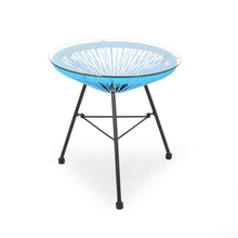 Load image into Gallery viewer, Nusa - Modern Rattan Side Table With Tempered Glass Top

