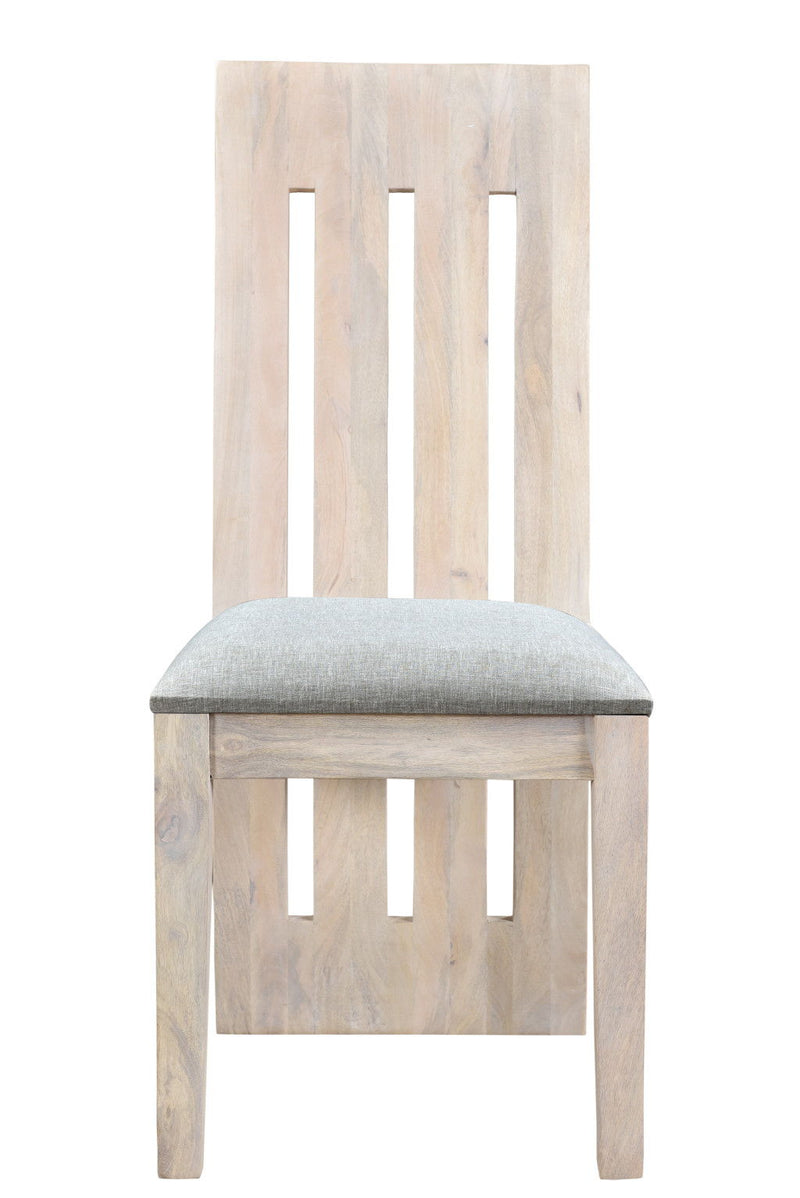 Fabric Wood Slat Back Dining Side Chairs (Set of 2) - Natural