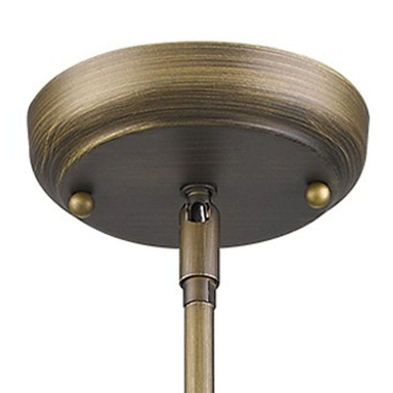 Metal Hanging With Round Glass Shade - Brushed Gold