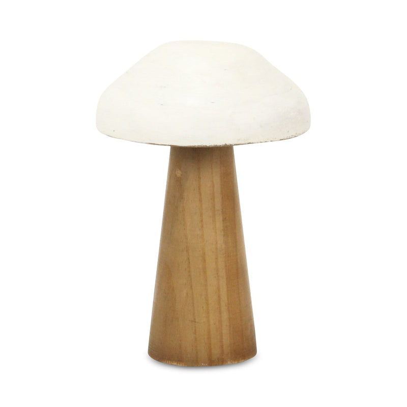 Hand Painted Mushroom Tabletop Sculpture (635373) - Brown / White