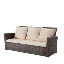 Load image into Gallery viewer, All-Weather Wicker 3 Seat Patio Sofa With Thick Cushions
