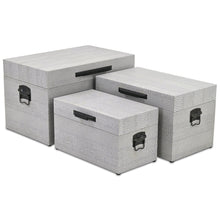 Load image into Gallery viewer, Hand Painted Decorative Box (Set of 3) - Gray

