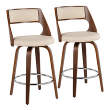 Load image into Gallery viewer, Cecina - Mid-Century Modern Fixed Height Counter Stool With Swivel And Round Footrest (Set of 2)
