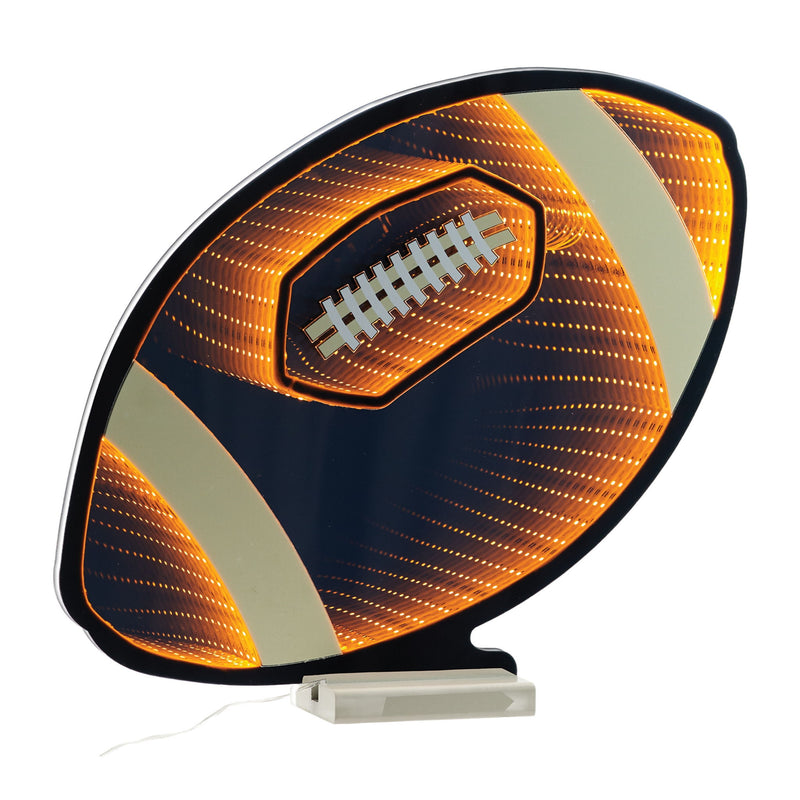 Football Tabletop Sign With LED - Black / Orange / White