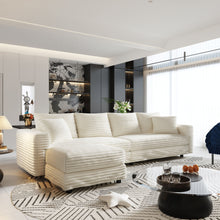 Load image into Gallery viewer, 4 Seat Sofa With Soft Pillows And Movable Ottoman

