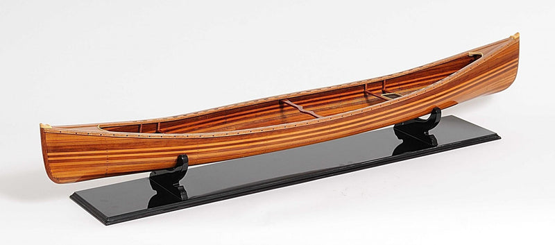 Solid Wood Hand Painted Model Boat - Brown