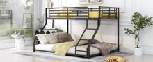 Load image into Gallery viewer, Metal Floor Bunk Bed, Twin XL over Queen, Black
