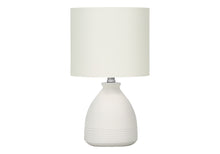 Load image into Gallery viewer, Ceramic Round Table Lamp With Drum Shade - Cream
