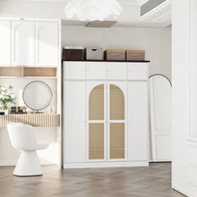 Load image into Gallery viewer, 8 Door Armoire Wardrobe With Adjustable Shelves And Hanging Rod
