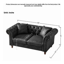 Load image into Gallery viewer, Chesterfield Loveseat, High Tech Fabric Roll Armrest
