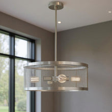 Load image into Gallery viewer, 16" Four Light Dimmable Chandelier With Shades - Nickel
